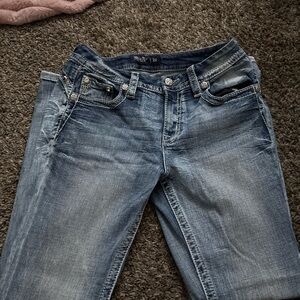 Miss Me Women's Faded Blue Straight Leg Jeans